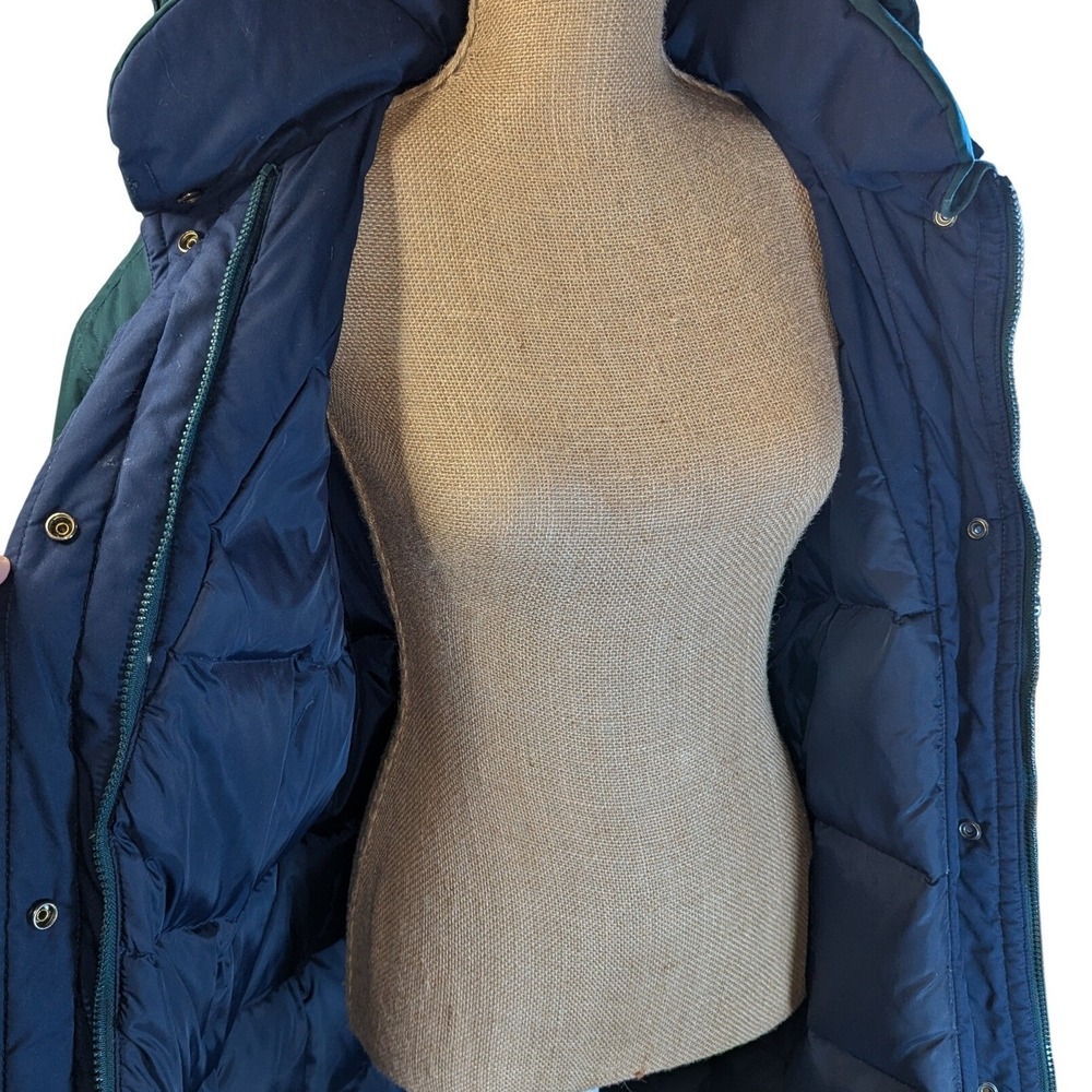 Vintage Mulberry Street Green Down Puffer Long Winter Coat Jacket Women's M - Picture 3 of 15